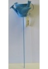  Dekors mini lejkanniņa ar putniņu zils uz kātiņa 31cm