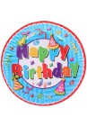  Šķīvīši ballītei Happy Birthday 18cm 1pac.