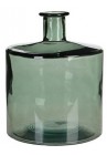  Vāze stikla pudeles formā zaļganpelēka 26cm