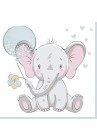  Salvetes bērniem Baby Elephant with Blue Balloon 1pac